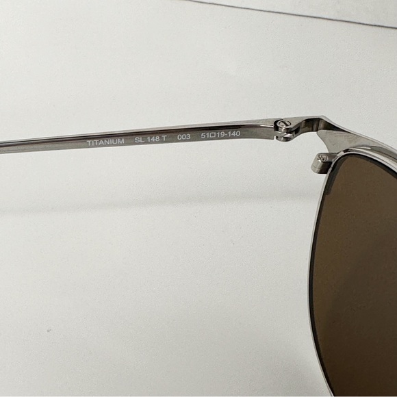 NEW Saint Laurent SL 148 T 003 Silver Classic Sunglasses w Case - Picture 11 of 12